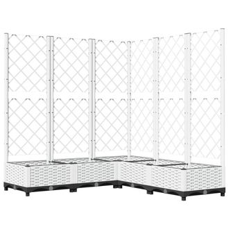 Berkfield Home Garden Planter with Trellis White 120x120x121.5 cm PP