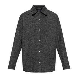 A.P.C. Dik wollen overhemd - Heren - Zomerjassen - Grijs - S - Wol - Jassen
