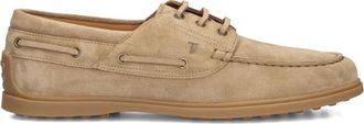 Tod's Barca Gomma 78l - Heren - Bootschoenen - Beige - 47 EU - Su&egrave;de - Schoenen
