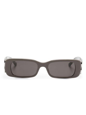 Balenciaga Dinasty rectangle-frame sunglasses - unisex - Acetate - 51 - Brown