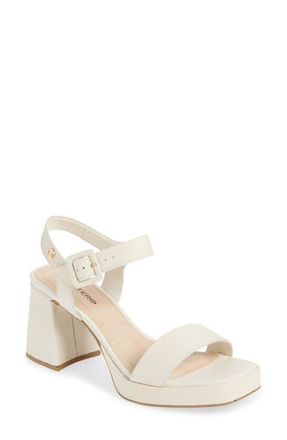 Bottero Britnet Ankle Strap Platform Sandal in Off White 25 at Nordstrom, Size 10