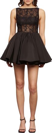 AMUR Amur Womens Lainey Boat Neck Mini Dress, Black, 12