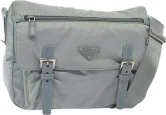 Prada Pre-owned Nylon Cross Body Bag - Dames - Vintage Schoudertas - Blauw - ONE Size - Nylon - Vintage