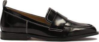 Kazar Zwarte instappers met platte hak - Dames - Loafers - Zwart - 41 EU - Leer - Schoenen