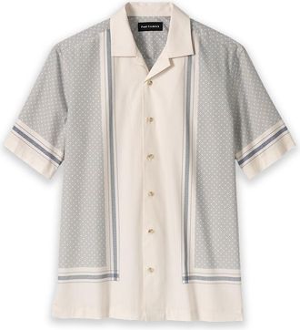 Paul Fredrick Slim Fit Cotton Geometric Casual Shirt