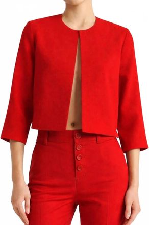 Ines De La Fressange Magoo Straight Cut Jacket In Red