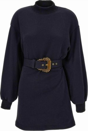 Versace Jeans Couture Jurken - Dames - Korte kleedjes - Zwart - XS - Katoen - Kleedjes