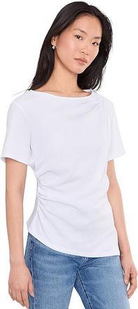 Vince Camuto Asymmetrical Short Sleeve Womens Clothing Ultra White : LG