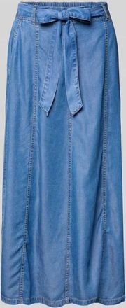 b.young B.Young Midirock mit Bindeg&uuml;rtel Modell KOSMO in Jeansblau, Gr&ouml;&szlig;e 34