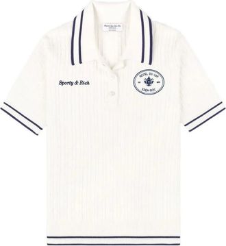 Sporty & Rich cable-knit polo shirt - White