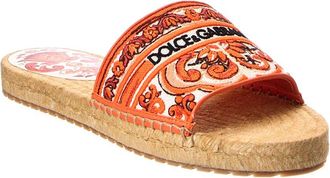 Dolce & Gabbana Maiolica Canvas & Leather Espadrille