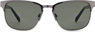 Fossil 56mm Rectangular Sunglasses in Dark Ruthenium/Brown at Nordstrom