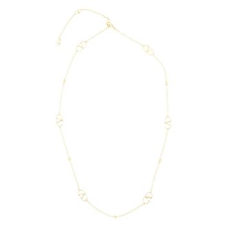 Valentino Garavani Accessoires, Dames, Geel, ONE Size, Vlogo Signature Metalen Halsketting