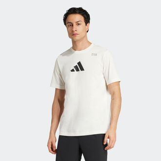 adidas T-Shirt ADIDAS PERFORMANCE M TR CAT G T, Herren, Gr. XXL, weiss (chalk wei&szlig;), Obermaterial: 65% Polyester, 35% Baumwolle, Shirts T-Shirt, f&uuml;r sportlic