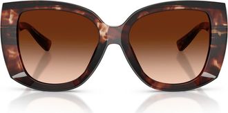 Dolce & Gabbana 56mm Square Sunglasses in Dark Red Havana /Brown at Nordstrom