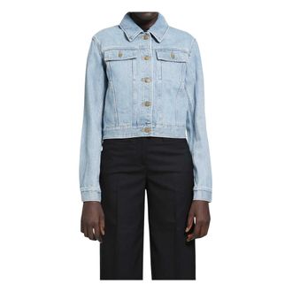 Thom Browne Jassen, Dames, Blauw, M, Denim, Shrunken Fit Denim Jacket