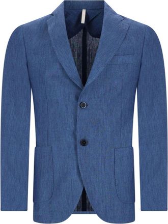120% Lino Linen Single-Breasted Tailored Blazer