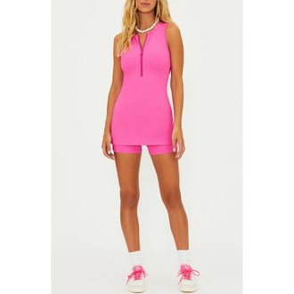 Beach Riot Olina Textured Back Cutout Romper in Summer Strawberry Waffle at Nordstrom Rack, Size X-Large