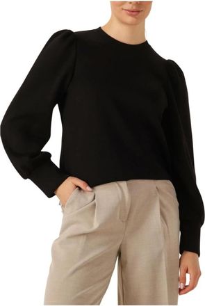 Object Objandrea RE L/S O-Neck TOP - Dames - Sweatshirts - Zwart - L - Polyester - Hoodies & sweatvesten