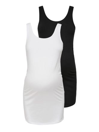 Only Umstandstop ONLY MATERNITY OLMLOVELY LONG TOP TT 2PCK JRS NOOS, Damen, Gr. XS, schwarz (schwarz pack:schwarz, wei&szlig;), Jersey, Obermaterial: 95% Baumwol