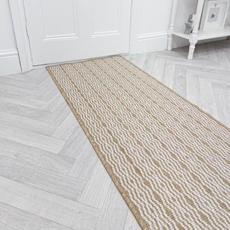 Runrug Carpet Runner Rug - Indoor/Outdoor, Reversible, 2mm - Cable in Brown | Size: 60 cm x 360 cm