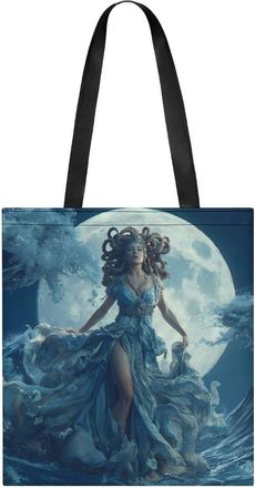 Generic Medusa Greek Mythology Print Tote Bag for Women Men Shoulder Bags Purses Pouch Handbags