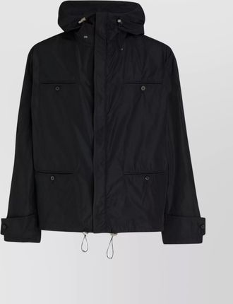 Ferragamo hooded jackets with drawstring hem and front pockets
