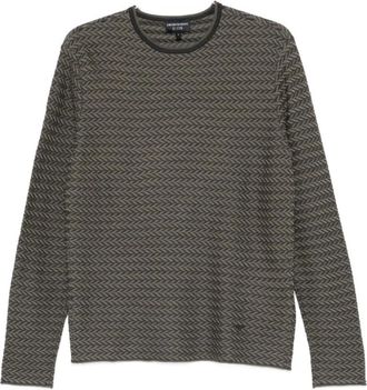 Emporio Armani Round-neck Knitwear, male, Gray, Size: 2XL Crew Neck Sweater