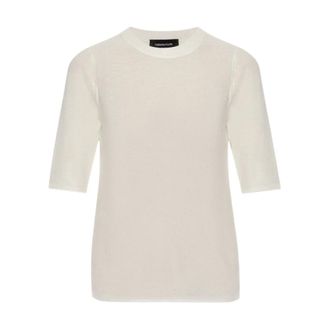 Fabiana Filippi Round-neck Knitwear, female, White, Size: S Crewneck Knit Top