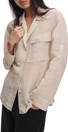 Rag & Bone Sonny Stripe Button-Up Shirt in White Stripe at Nordstrom, Size Xx-Small