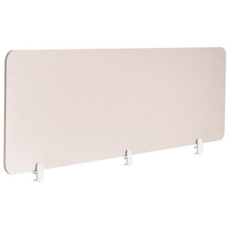 Beliani Panel Separador Ac&uacute;stico Escritorio Pet Tapizado En Tela 180 X 50 Cm Beige Split