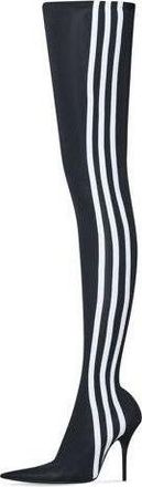 Balenciaga (WMNS) Balenciaga x adidas Knife Over The Knee Boots Black White 724074W2ES11090