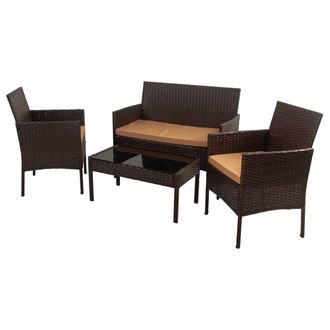 Wanderlust Deco Wanderlust Deco - Set Mesa, Sof&aacute; Y 2 Sillones Color Marr&oacute;n