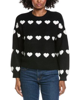 CeCe by Cynthia Steffe Heart Jacquard Crew Sweater