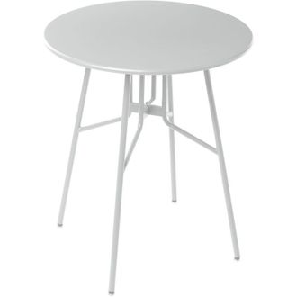 Beliani Beliani - Mesa De Balc&oacute;n De Exterior De Hierro Metal Redonda &Oslash; 64 Cm Gris Taltal