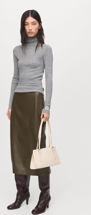 Mango Pullover lana collo alto grigio chiaro vigor&eacute; - Donna - XS - MANGO