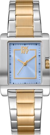 DKNY Women Watch, Two Tone Silver & Gold Color Case, Light Blue Dial, Two Tone Silver & Gold Color Metal Bracelet, 3 Hands, 3 ATM