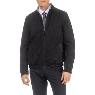 Gorski Mens Genuine Nubuck Jacket Reversible To Cashmere & Wool Crafted From Loro Piana in Black/gray at Nordstrom, Size X-Large