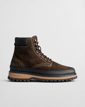 GANT Men Clafton Suede Lace-Up Boots (45) DEEP BROWN
