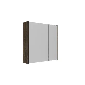 Saniclass Holz Frame Spiegelkast - 60x63x16cm - inclusief zijpanelen - Eiken charcoal