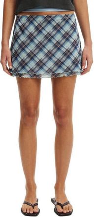 Cotton On Womens Molly Mini Skirt in Mila Asym Check Cosmic Star at Nordstrom, Size Xxx-Small