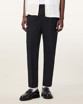 AllSaints Mens Cotton Tallis Slim Fit Cropped Tapered Trousers, Size: 36