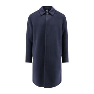 Aspesi Double Wool Coat - Heren - Mantel - Blauw - 2XL - Wol - Jassen