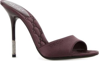 Gucci Womens Upper Mule Heel Purple Fabric