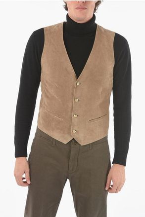 Corneliani ID V-neck Suede Vest size 48