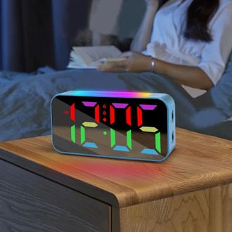 OEM Reloj Despertador Rgb, Reloj Digital De Mesilla De Noche, 8 Colores Ajustables, 3 Niveles De Volumen De Alarma, Pantalla Extragrande, Funci&oacute;n De Repet