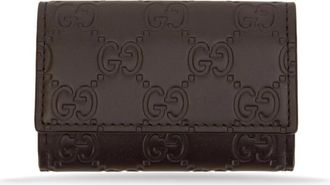 Gucci GG Emblem Bi-fold Portemonnee - Heren - Sleutelhangers & Tashangers - Bruin - ONE Size - Leer - Accessoires