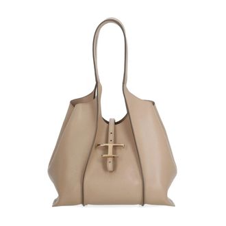 Tod's Tods, Tote Bags, female, Brown, Size: ONE SIZE Leather Shopping Bag