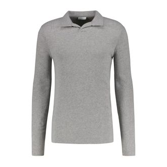Kiefermann Kiefermann - Tonin Long-sleeve Polo - Heren - Tops - Grijs - Maat: L Katoen