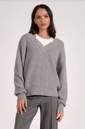 Elan Cool Casual Sweater In Grey